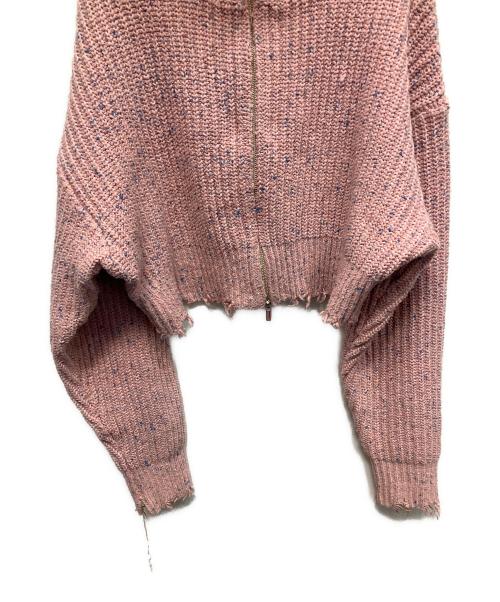 MAISON SPECIAL（メゾンスペシャル）MAISON SPECIAL (メゾンスペシャル) 2way Front Zip Knit Wear ニットジャケット ピンク サイズ:Freeの古着・服飾アイテム