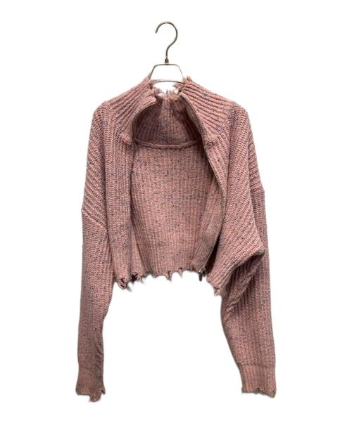 MAISON SPECIAL（メゾンスペシャル）MAISON SPECIAL (メゾンスペシャル) 2way Front Zip Knit Wear ニットジャケット ピンク サイズ:Freeの古着・服飾アイテム