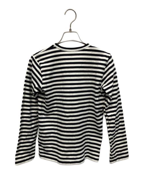 PLAY COMME des GARCONS（プレイコムデギャルソン）PLAY COMME des GARCONS (プレイコムデギャルソン) ボーダー 長袖カットソー ホワイト×ブラック サイズ:Sの古着・服飾アイテム