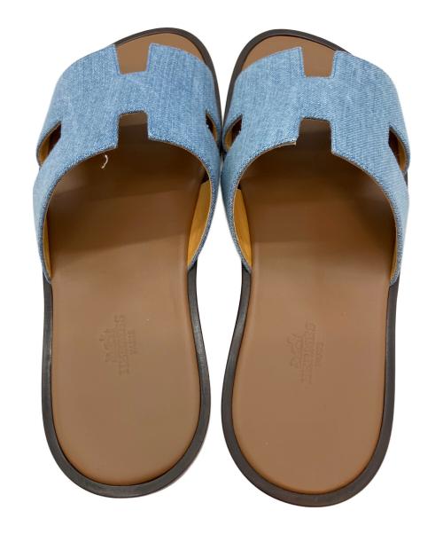 HERMES（エルメス）HERMES (エルメス) イズミール AF181403ZH2011 デニムサンダル ブルー サイズ:40の古着・服飾アイテム