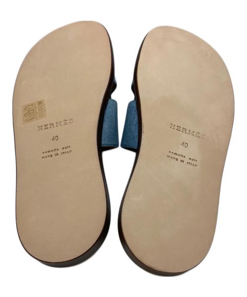 HERMES（エルメス）HERMES (エルメス) イズミール AF181403ZH2011 デニムサンダル ブルー サイズ:40の古着・服飾アイテム