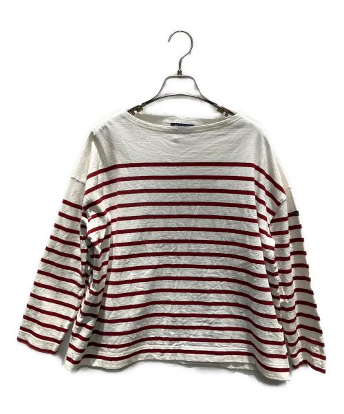 Le minor（ルミノア）Le minor (ルミノア) ボーダー 長袖カットソー ホワイト×レッド サイズ:1の古着・服飾アイテム