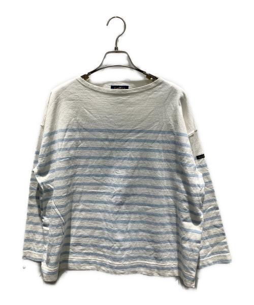 Le minor（ルミノア）Le minor (ルミノア) ボーダー 長袖カットソー ホワイト×スカイブルー サイズ:1の古着・服飾アイテム