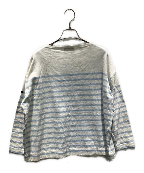 Le minor（ルミノア）Le minor (ルミノア) ボーダー 長袖カットソー ホワイト×スカイブルー サイズ:1の古着・服飾アイテム