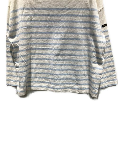 Le minor（ルミノア）Le minor (ルミノア) ボーダー 長袖カットソー ホワイト×スカイブルー サイズ:1の古着・服飾アイテム