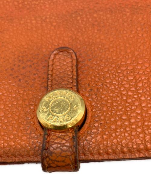 HERMES（エルメス）HERMES (エルメス) ドゴンGM D 長財布 オレンジの古着・服飾アイテム