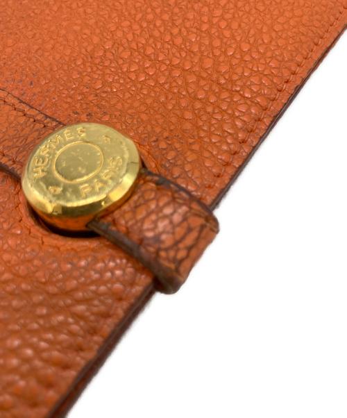 HERMES（エルメス）HERMES (エルメス) ドゴンGM D 長財布 オレンジの古着・服飾アイテム