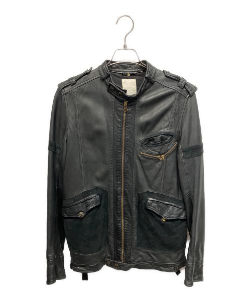 DIESEL（ディーゼル）DIESEL (ディーゼル) レザージャケット ブラック サイズ:Sの古着・服飾アイテム