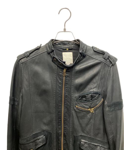 DIESEL（ディーゼル）DIESEL (ディーゼル) レザージャケット ブラック サイズ:Sの古着・服飾アイテム