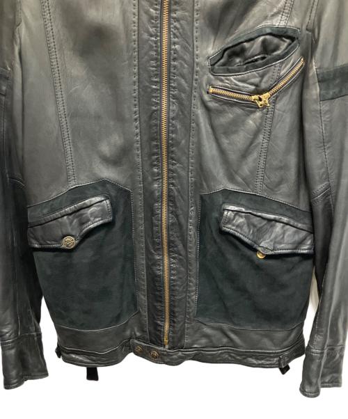DIESEL（ディーゼル）DIESEL (ディーゼル) レザージャケット ブラック サイズ:Sの古着・服飾アイテム