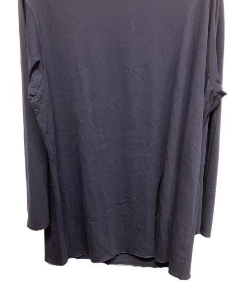 YOHJI YAMAMOTO（ヨウジヤマモト）YOHJI YAMAMOTO (ヨウジヤマモト) WOOL MIX SINGLE JERSEY SLIT ROUND NECK T 長袖カットソー ネイビー サイズ:3の古着・服飾アイテム