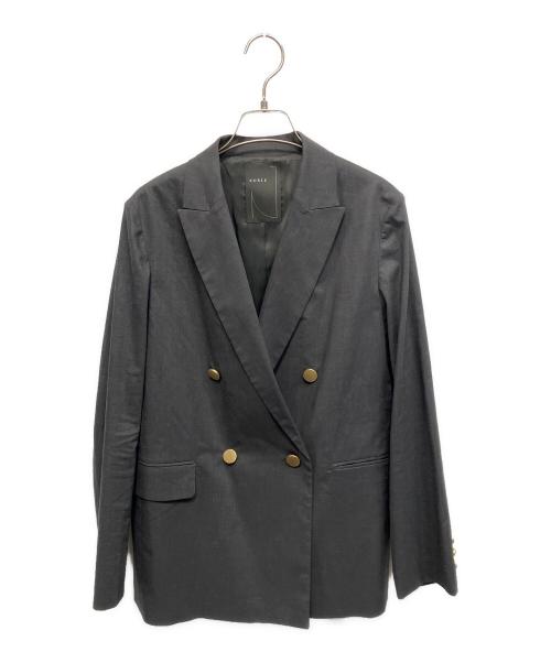 Noble（ノーブル）Noble (ノーブル) 麻混テーラードジャケット グレー サイズ:40の古着・服飾アイテム