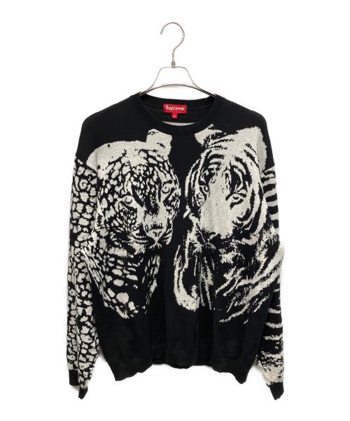 SUPREME（シュプリーム）SUPREME (シュプリーム) Big Cats Jacquard L/S 厚手ニット ブラック サイズ:Mの古着・服飾アイテム