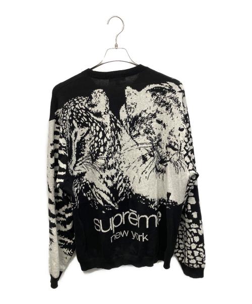 SUPREME（シュプリーム）SUPREME (シュプリーム) Big Cats Jacquard L/S 厚手ニット ブラック サイズ:Mの古着・服飾アイテム