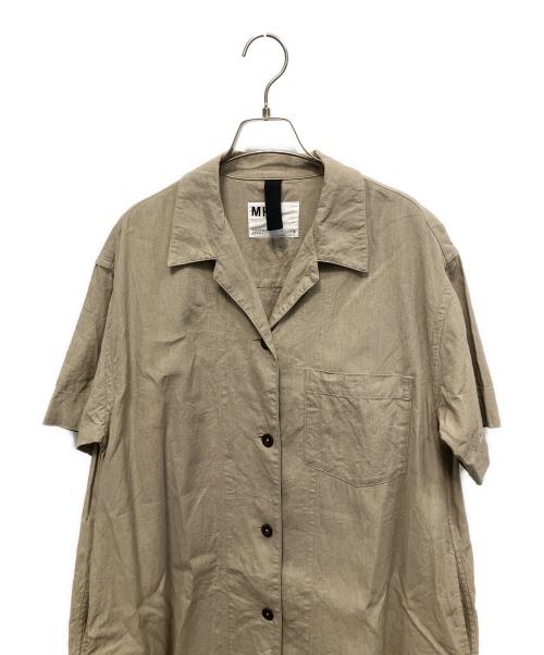 MHL（エムエイチエル）MHL (エムエイチエル) FADED LINEN COTTON PLAINWEAVE DRESS 25SS 半袖ワンピース ベージュ サイズ:2の古着・服飾アイテム
