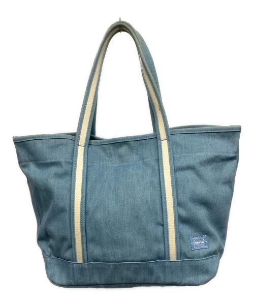 PORTER GIRL（ポーターガール）PORTER GIRL (ポーターガール) BOYFRIEND TOTE DENIM トートバッグ スカイブルー/ブリーチの古着・服飾アイテム
