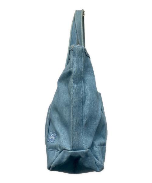 PORTER GIRL（ポーターガール）PORTER GIRL (ポーターガール) BOYFRIEND TOTE DENIM トートバッグ スカイブルー/ブリーチの古着・服飾アイテム