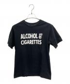 NUMBER (N)INEナンバーナイン）の古着「ALCOHOL CIGARETTES 半袖カットソー」｜ブラック