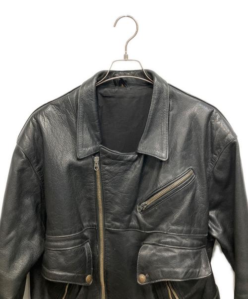 ENJOY（エンジョイ）ENJOY (エンジョイ) ユーロヴィンテージ 70s-80s RIESジップ ダブルライダースジャケット ブラック サイズ:Lの古着・服飾アイテム