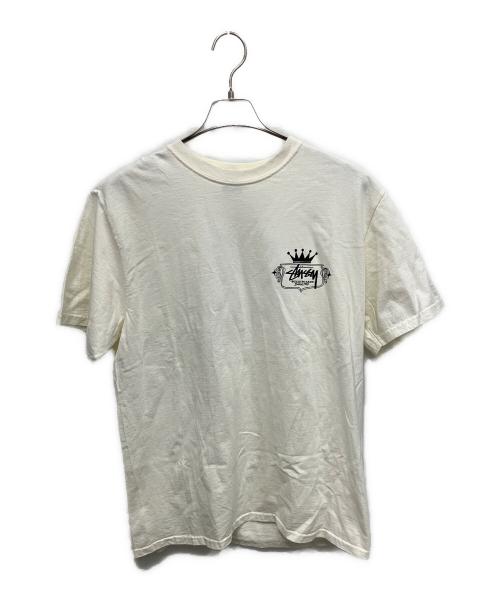 stussy（ステューシー）stussy (ステューシー) バックプリントTシャツ ホワイト×ブラック サイズ:Mの古着・服飾アイテム