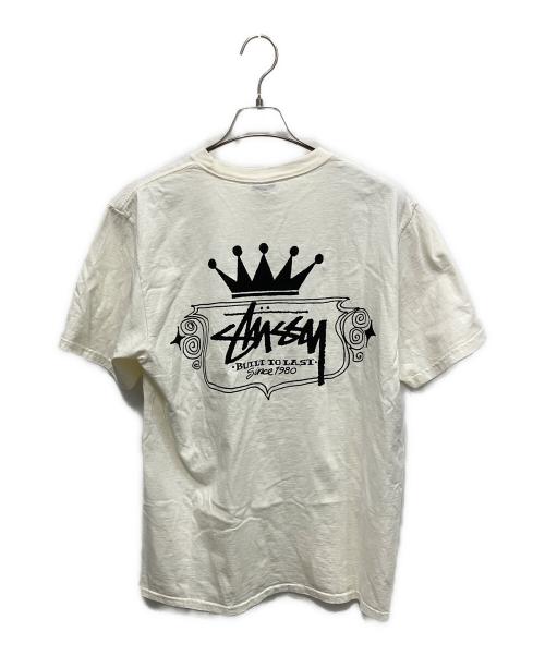 stussy（ステューシー）stussy (ステューシー) バックプリントTシャツ ホワイト×ブラック サイズ:Mの古着・服飾アイテム