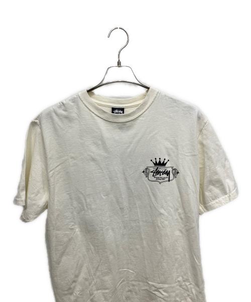 stussy（ステューシー）stussy (ステューシー) バックプリントTシャツ ホワイト×ブラック サイズ:Mの古着・服飾アイテム