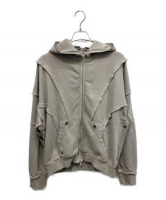 中古・古着通販】ANCELLM (アンセルム) ZIP UP HOODIE/ダメージ加工