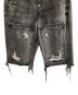 中古・古着 THUG CLUB (サグ クラブ) DOUBLE KNEE DAMAGE SHORTS デニムハーフパンツ グレー サイズ:3：25000円