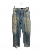 SKOOT HANDMEDOWNSスクート ハンドミーダウンズ）の古着「MECHANIC DENIM PANTS ダメージ加工デニムパンツ」｜ブルー