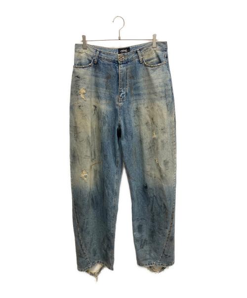 SKOOT HANDMEDOWNS（スクート ハンドミーダウンズ）SKOOT HANDMEDOWNS (スクート ハンドミーダウンズ) MECHANIC DENIM PANTS ダメージ加工デニムパンツ ブルー サイズ:Lの古着・服飾アイテム