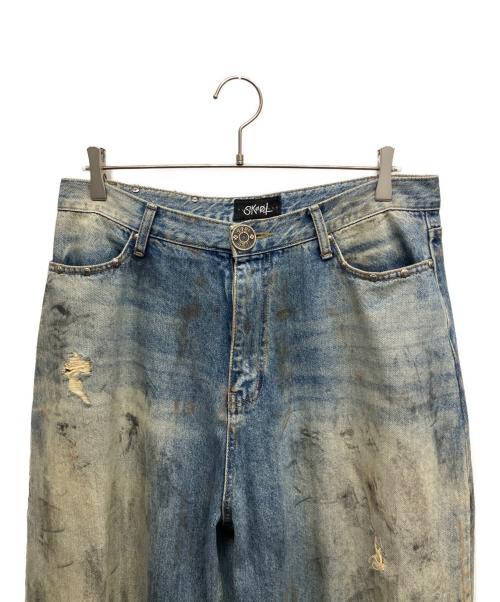 SKOOT HANDMEDOWNS（スクート ハンドミーダウンズ）SKOOT HANDMEDOWNS (スクート ハンドミーダウンズ) MECHANIC DENIM PANTS ダメージ加工デニムパンツ ブルー サイズ:Lの古着・服飾アイテム