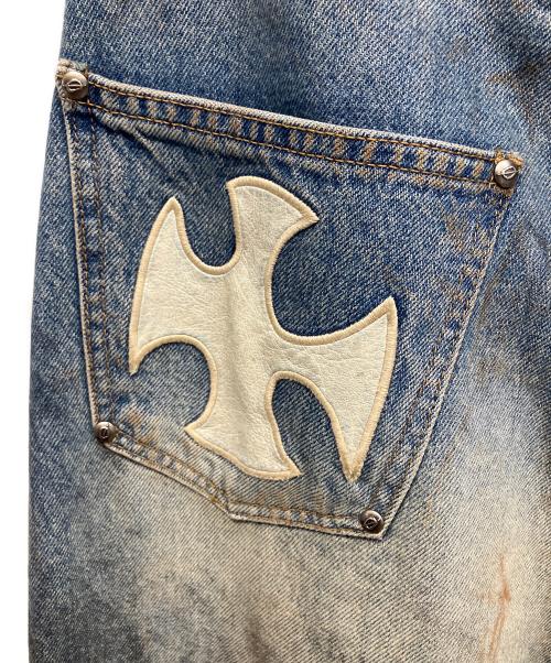 SKOOT HANDMEDOWNS（スクート ハンドミーダウンズ）SKOOT HANDMEDOWNS (スクート ハンドミーダウンズ) MECHANIC DENIM PANTS ダメージ加工デニムパンツ ブルー サイズ:Lの古着・服飾アイテム