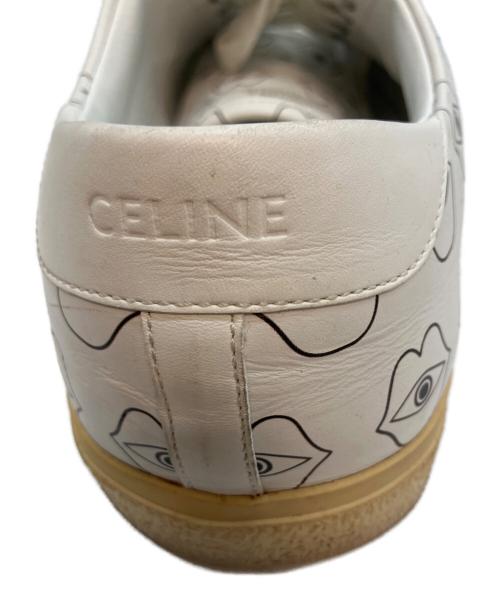 CELINE（セリーヌ）CELINE (セリーヌ) アイ&リップ グラフィックプリント ローカットスニーカー ホワイト サイズ:42の古着・服飾アイテム