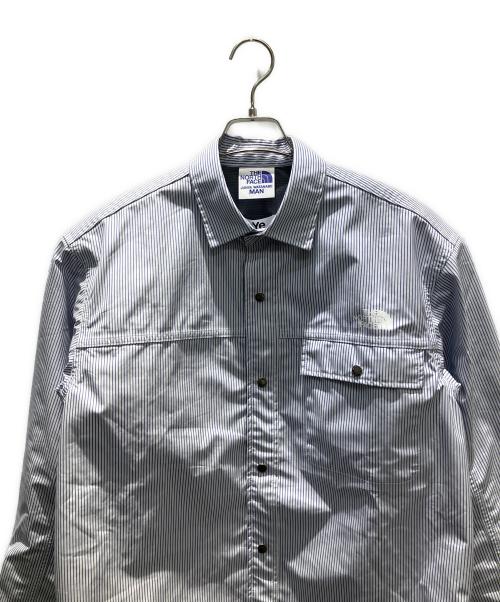 THE NORTH FACE（ザ ノース フェイス）THE NORTH FACE (ザ ノース フェイス) eYe JUNYA WATANABE MAN (アイ ジュンヤワタナベマン) 2022 Spring/Summer ストライプ柄 長袖シャツ スカイブルー サイズ:Mの古着・服飾アイテム