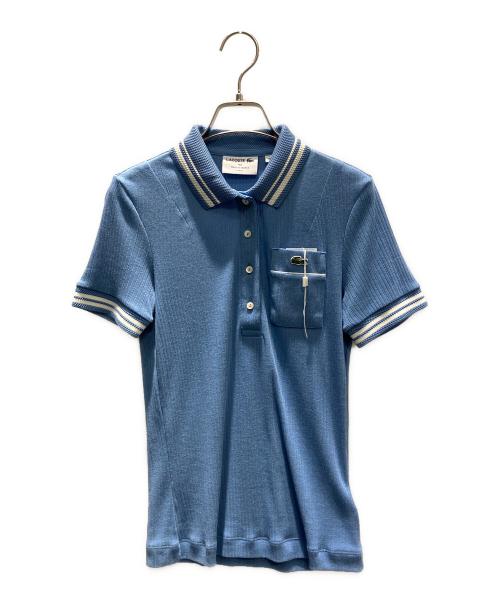 LACOSTE（ラコステ）LACOSTE (ラコステ) フランスメイド ナローリブニットポロシャツ ポロシャツ スカイブルー サイズ:36の古着・服飾アイテム
