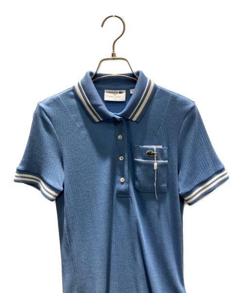 LACOSTE（ラコステ）LACOSTE (ラコステ) フランスメイド ナローリブニットポロシャツ ポロシャツ スカイブルー サイズ:36の古着・服飾アイテム