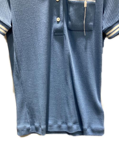 LACOSTE（ラコステ）LACOSTE (ラコステ) フランスメイド ナローリブニットポロシャツ ポロシャツ スカイブルー サイズ:36の古着・服飾アイテム