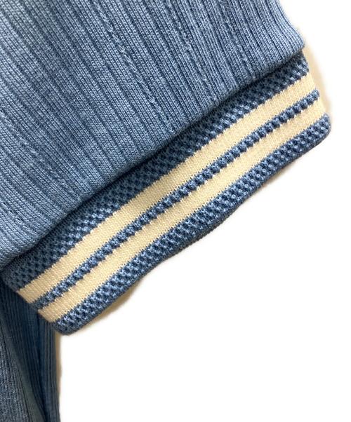 LACOSTE（ラコステ）LACOSTE (ラコステ) フランスメイド ナローリブニットポロシャツ ポロシャツ スカイブルー サイズ:36の古着・服飾アイテム