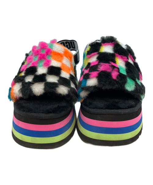 UGG（アグ）UGG (アグ) ディスコ チェックス スライド サンダル ブラック サイズ:25cmの古着・服飾アイテム
