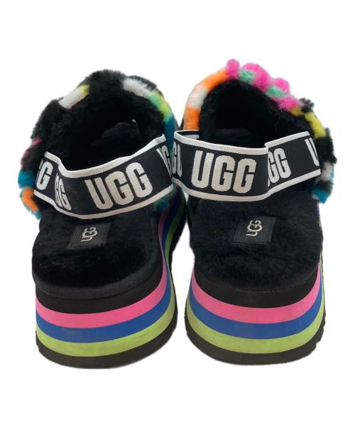 UGG（アグ）UGG (アグ) ディスコ チェックス スライド サンダル ブラック サイズ:25cmの古着・服飾アイテム