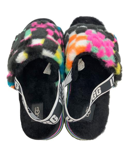 UGG（アグ）UGG (アグ) ディスコ チェックス スライド サンダル ブラック サイズ:25cmの古着・服飾アイテム