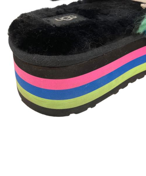 UGG（アグ）UGG (アグ) ディスコ チェックス スライド サンダル ブラック サイズ:25cmの古着・服飾アイテム
