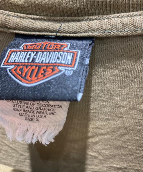 HARLEY-DAVIDSON（ハーレーダビッドソン）HARLEY-DAVIDSON (ハーレーダビッドソン) 半袖カットソー カーキ サイズ:XLの古着・服飾アイテム