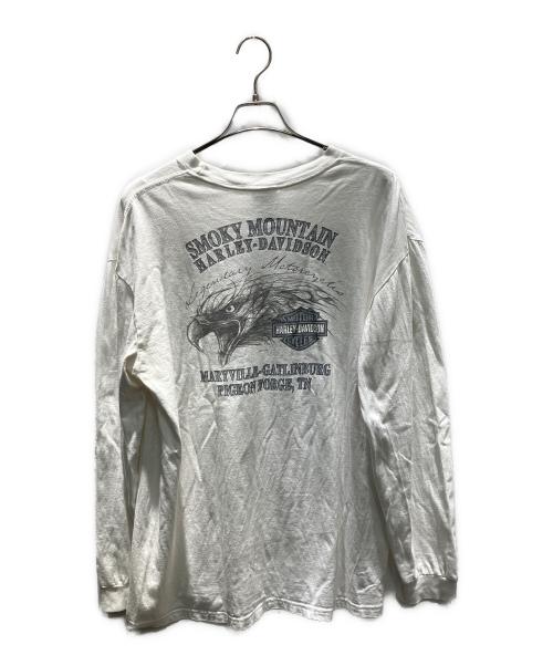 HARLEY-DAVIDSON（ハーレーダビッドソン）HARLEY-DAVIDSON (ハーレーダビッドソン) 00s ニカラグア製 長袖カットソー ホワイト サイズ:XLの古着・服飾アイテム