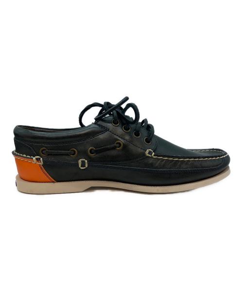 POLO RALPH LAUREN（ポロ・ラルフローレン）POLO RALPH LAUREN (ポロ・ラルフローレン) デッキシューズ ネイビー×オレンジ サイズ:不明の古着・服飾アイテム