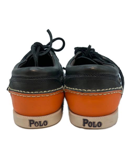 POLO RALPH LAUREN（ポロ・ラルフローレン）POLO RALPH LAUREN (ポロ・ラルフローレン) デッキシューズ ネイビー×オレンジ サイズ:不明の古着・服飾アイテム