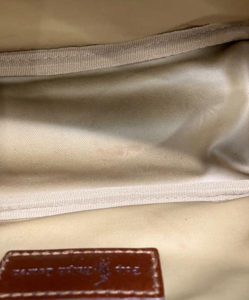 POLO RALPH LAUREN（ポロ・ラルフローレン）POLO RALPH LAUREN (ポロ・ラルフローレン) PVC セカンドバッグ ブラウン×ベージュの古着・服飾アイテム
