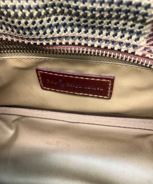 POLO RALPH LAUREN（ポロ・ラルフローレン）POLO RALPH LAUREN (ポロ・ラルフローレン) PVC セカンドバッグ ブラウン×ベージュの古着・服飾アイテム