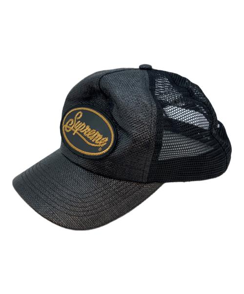 SUPREME（シュプリーム）SUPREME (シュプリーム) Raffia Mesh Back 5-Panel メッシュキャップ ブラックの古着・服飾アイテム