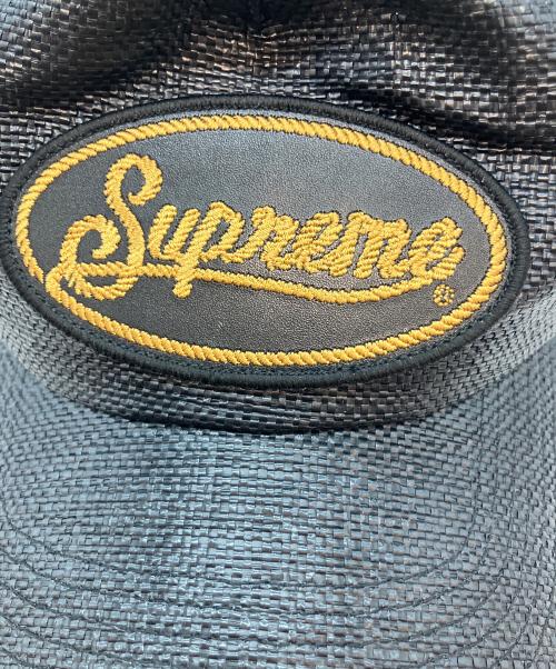 SUPREME（シュプリーム）SUPREME (シュプリーム) Raffia Mesh Back 5-Panel メッシュキャップ ブラックの古着・服飾アイテム